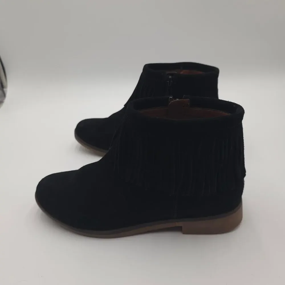 Lucky Brand Women's Galley Fringe Suede Black Bootie Size 7